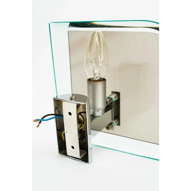 Nickel & Glass Wall Lamps, Italy, 1970s, Set of 2 For Sale - Image 10 of 11