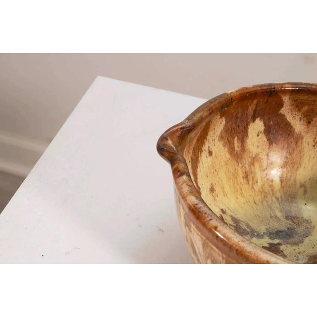 John Glick Modernist Stoneware Earthtone Glazed Ceramic Bowl with Spout Signed For Sale In Detroit - Image 6 of 8