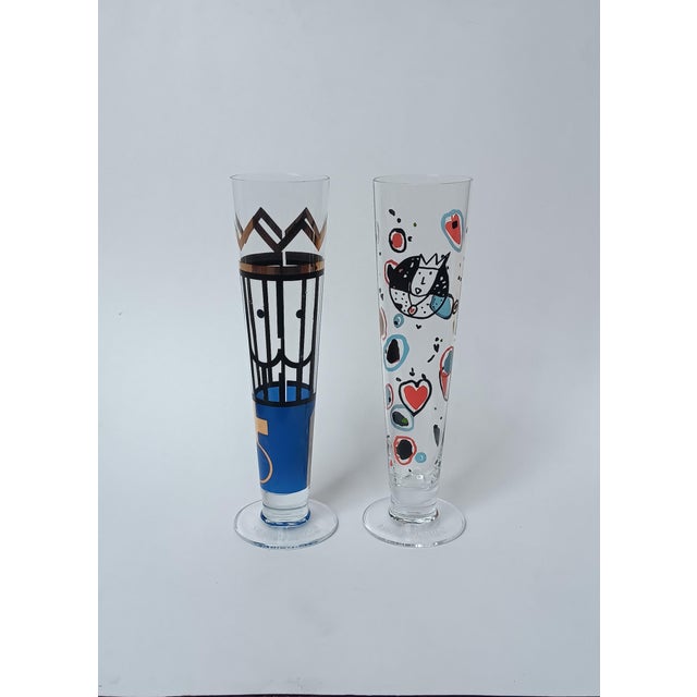 Glass Vintage Beer Glasses, 1990s, Set of 2 For Sale - Image 7 of 7