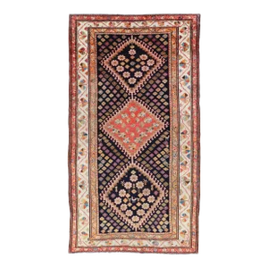 Antique Persian Tribal Shiraz in Wool With Tribal Medallion Design 4'9 X 9'2