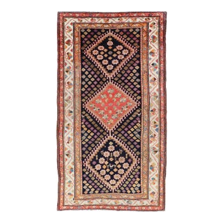Antique Persian Tribal Shiraz in Wool With Tribal Medallion Design For Sale