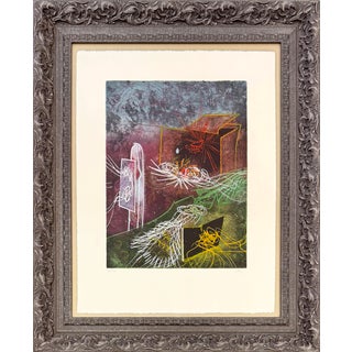 Roberto Matta, L' Explosion Qui Eclaire Mon Abime (Framed Signed Aquatint and Etching) For Sale