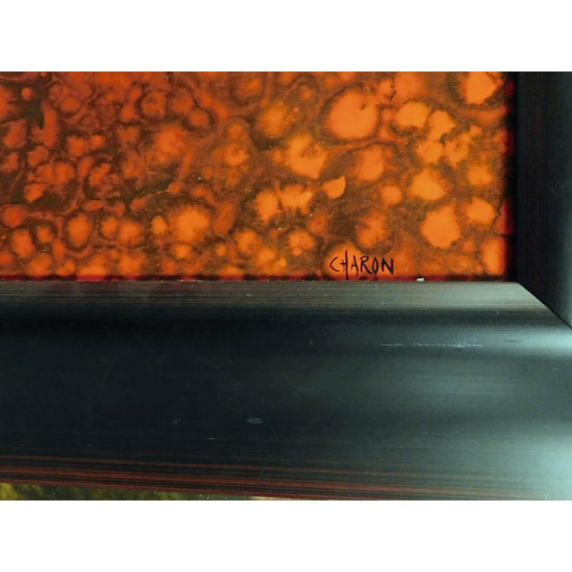 2000 - 2009 Charon Original Oil on Canvas Custom Framed Hand Signed Red Landscape For Sale - Image 5 of 6