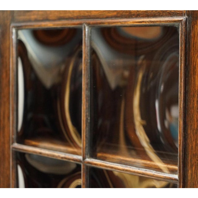 Vintage Jacobean Revival English Carved Oak Bookcase, 1900s For Sale - Image 4 of 18