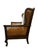 Traditional Queen Anne Style Dark Wood Caned Lounge Chair With Floral Velvet Cushions For Sale - Image 4 of 10