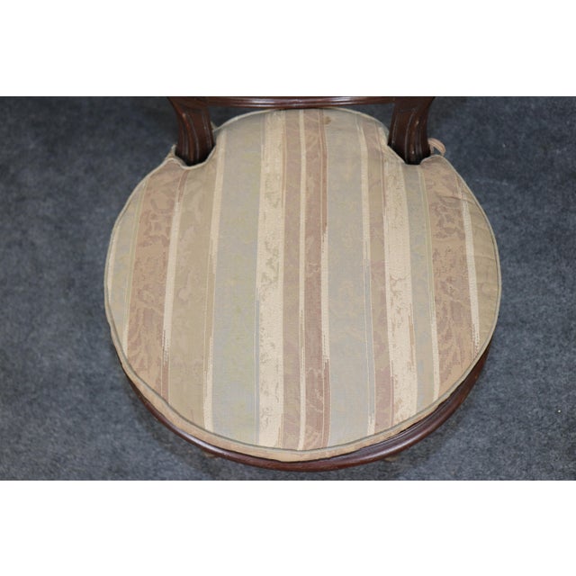 19th C Set 8 French Louis XVI Cane & Upholstered Bronze Mounted Side Chairs For Sale - Image 10 of 13