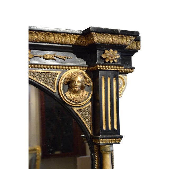 Gold Large English Victorian Overmantel Mirror, 1880s For Sale - Image 8 of 14