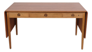 Model AT-305 Desk with Flaps in Teak and Oak by Hans J. Wegner for Andreas Tuck, 1950s