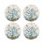 Coral Reef Vegan Leather Round Pebble Placemat, White Turquoise, Set of 4 For Sale - Image 4 of 5
