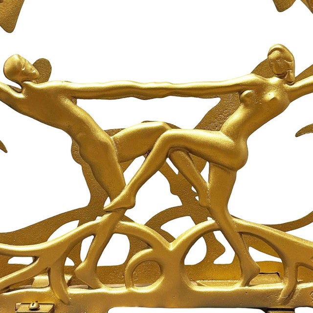 1928 Art Deco Nude Flapper Brass Magazine Rack by Seville Art Metal Studios For Sale - Image 10 of 12