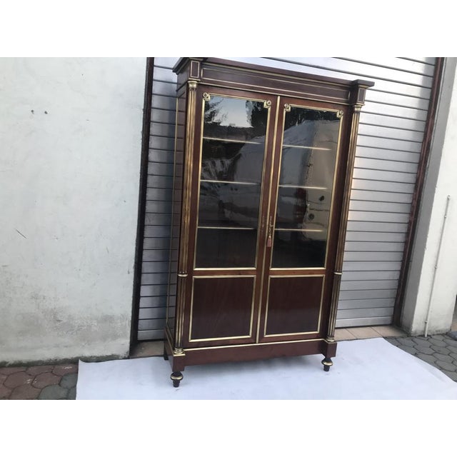 19th Century French Louis XVI Style Display Case with Napoleon III Elements For Sale - Image 3 of 18
