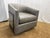 Rh Reginald Leather Swivel Chair Berkshire Leather in Pewter | Bronze For Sale - Image 11 of 18