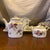 Late 20th Century Richard Ginori Italy Floral Porcelain Tea Service Set With Tray, Sugar, Creamer & Saucers - Set of 6 For Sale - Image 10 of 12