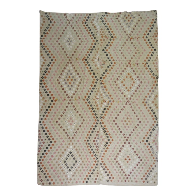 Vintage Turkish Jajim - 7'8" x 10'6" For Sale