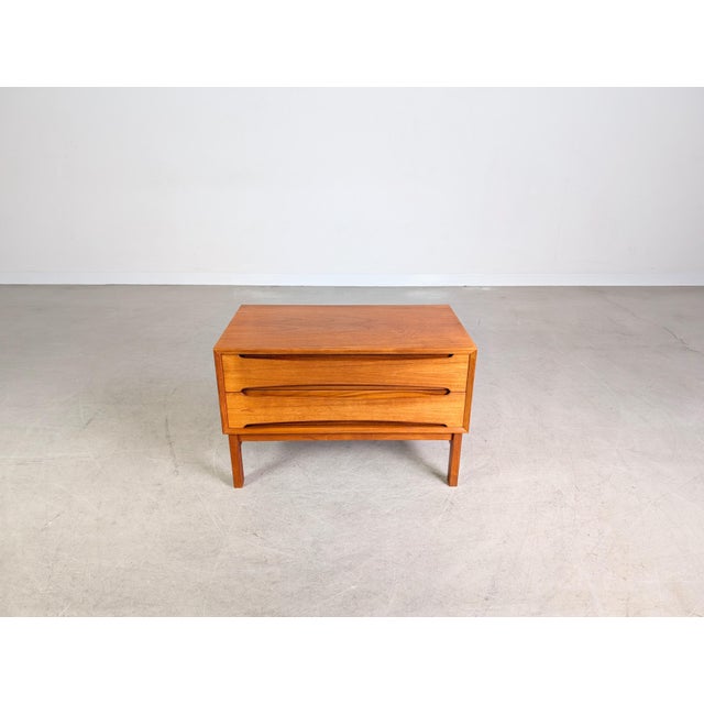 We are offering a beautiful Danish nightstand/side table from the 1960s for sale. This small chest of drawers was designed...