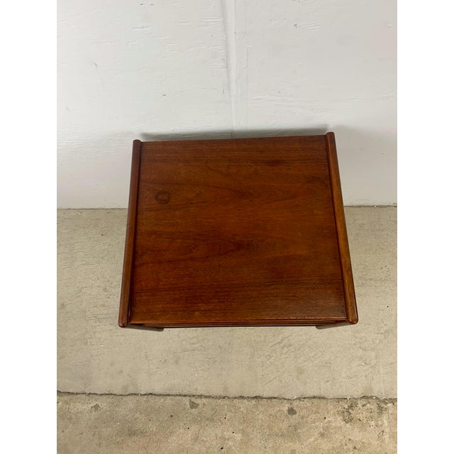 1960s Danish Modern Teak Nightstand Storage Cabinet For Sale - Image 5 of 12