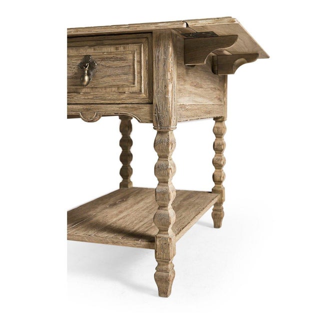 Rustic Farmhouse Dropleaf Side Table For Sale - Image 4 of 12
