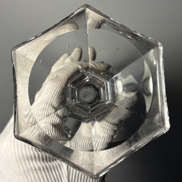 Glass Goblet with Baluster Leg and Leaf Motif from Baccarat, Early 19th Century For Sale - Image 10 of 17