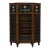 Antique Arts & Crafts Oak China Cabinet With Leaded Floral Glass, C. 1900 For Sale