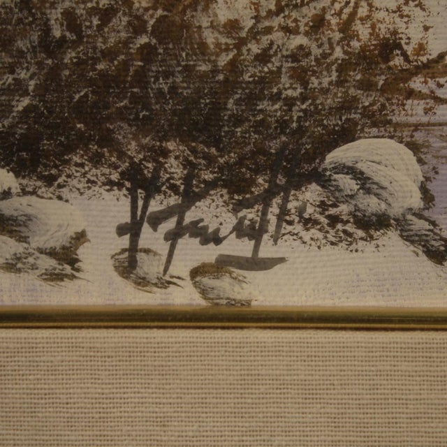 Modern Italian Artist, Winter Landscape, 1970, Oil on Canvas, Framed For Sale - Image 3 of 16