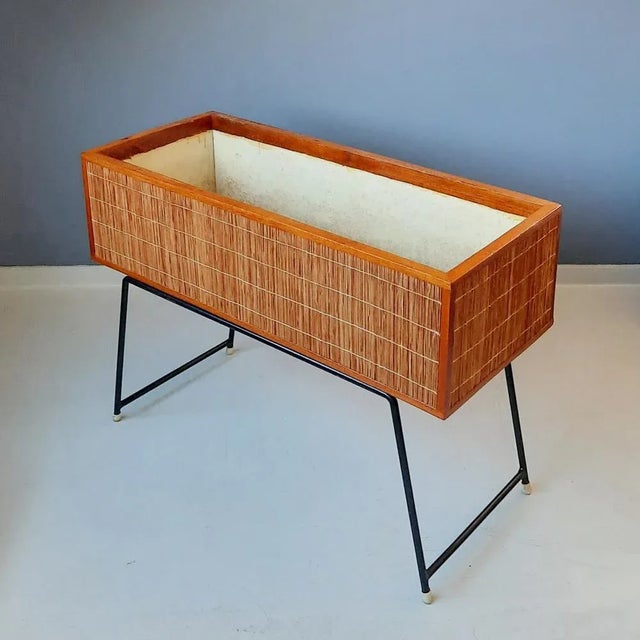 Wood and Rattan Planter, 1960s For Sale - Image 9 of 9
