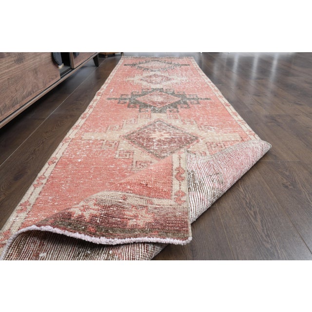 Red 1970s Vintage Turkish Oushak Handmade Wool Cotton Red Area Rug For Sale - Image 8 of 12