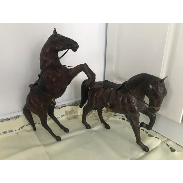 Leather Horse Figurines, 1950s, Set of 2 For Sale - Image 16 of 18
