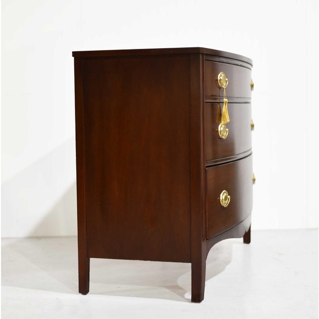 Mid Century Federal Style Mahogany Curve Front Chest For Sale In Chicago - Image 6 of 14