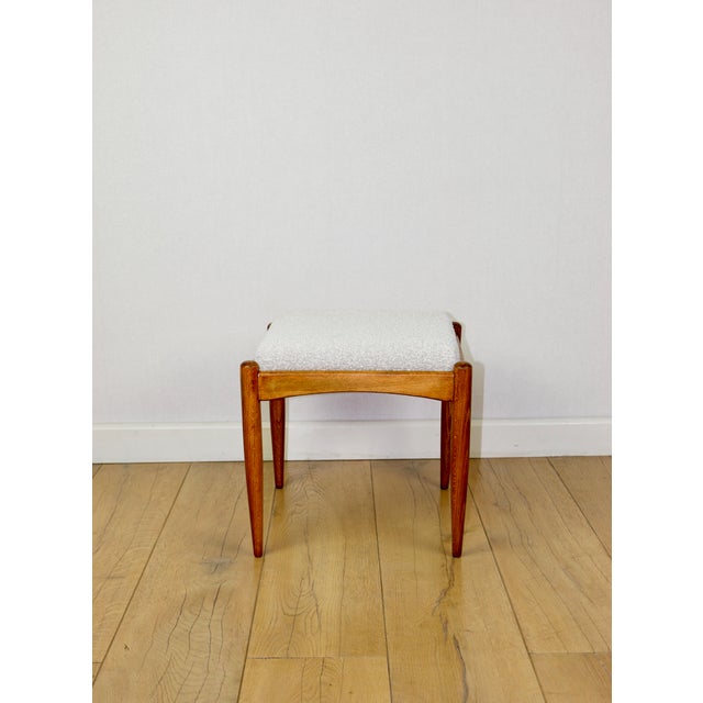 Ivory Stool with a White Ivory Boucle Seat by Edmund Homa, 1970s For Sale - Image 8 of 8