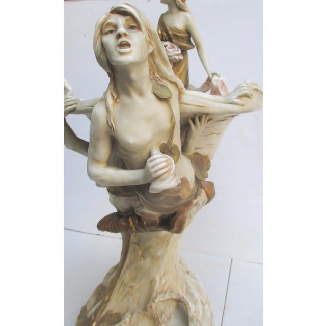 Ceramic Royal Dux Porcelain CenterPiece Circa 1900 For Sale - Image 7 of 16