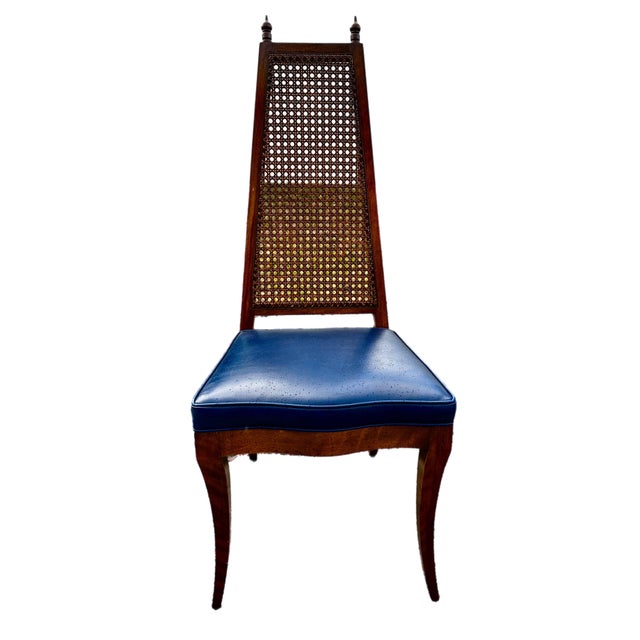 Hollywood Regency Mid-Century Hollywood Regency Wood and Cane Dining Chairs- Set of Six For Sale - Image 3 of 9