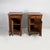 Italian art deco wooden bedside tables, 1930s Pair of wooden nightstands. The front of the bedside tables features a...