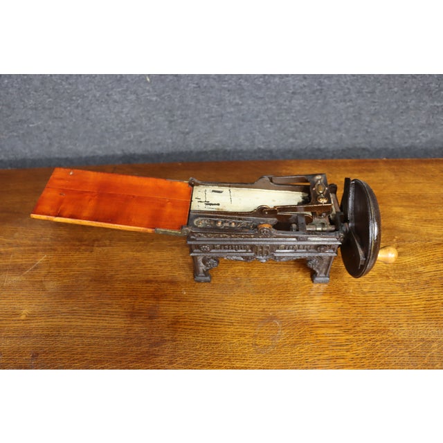 Victorian Cast Iron Tobacco Cutter With Crank Handle For Sale - Image 10 of 14