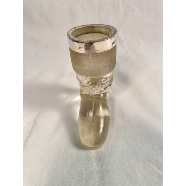 1900 - 1909 Antique English Glass and Sterling Boot Match Striker For Sale - Image 5 of 11