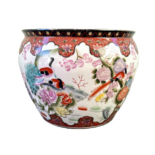 Late 20th Century Chinese Porcelain Fishbowl Jardiniere Planter For Sale In New York - Image 6 of 11