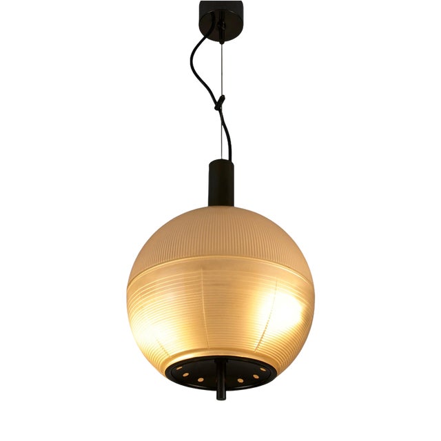 Ribbed Globe Pendant Lamp attributed to Ignazio Gardella, Italy, 1960s For Sale