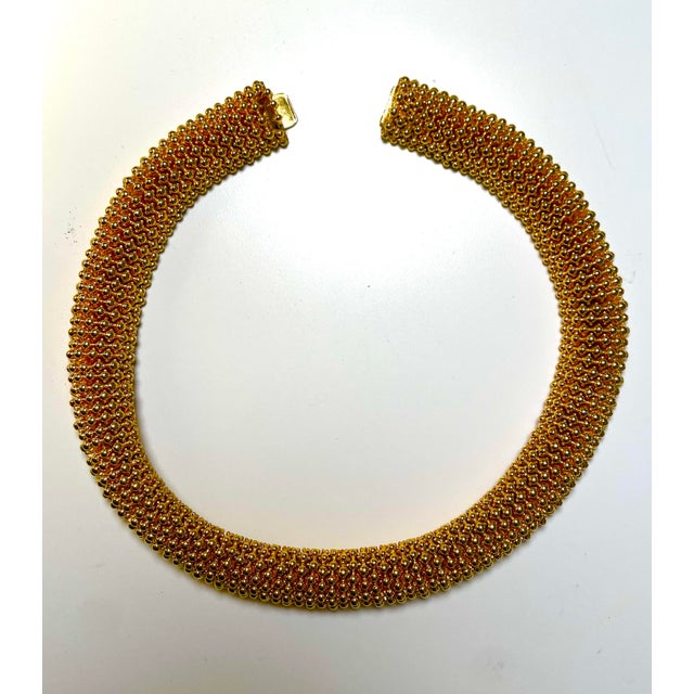 Ciner Vintage Ciner Gold Plated Caviar Collar Necklace For Sale - Image 4 of 11