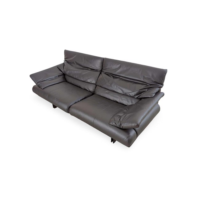Metal Vintage Alanda Sofa in Leather from B&B Italia For Sale - Image 7 of 11