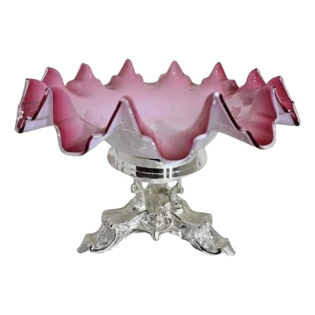 Sterling Silver and Glass Centrepiece by Hugh Crawshaw, 1995 For Sale