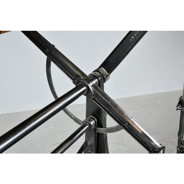 Architects Drawing Board By Nestler Circa 1930s - Articulated cast iron base - Height adjustable and pivotable - Pine...
