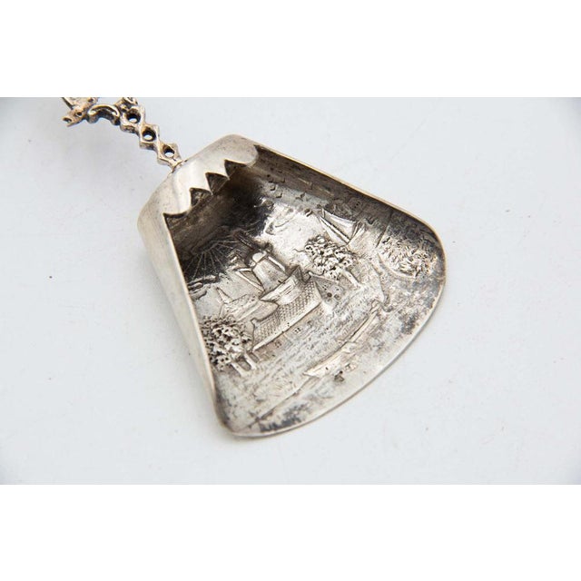 Silver Sugar Shovel with Cutouts and Reliefs For Sale - Image 3 of 5