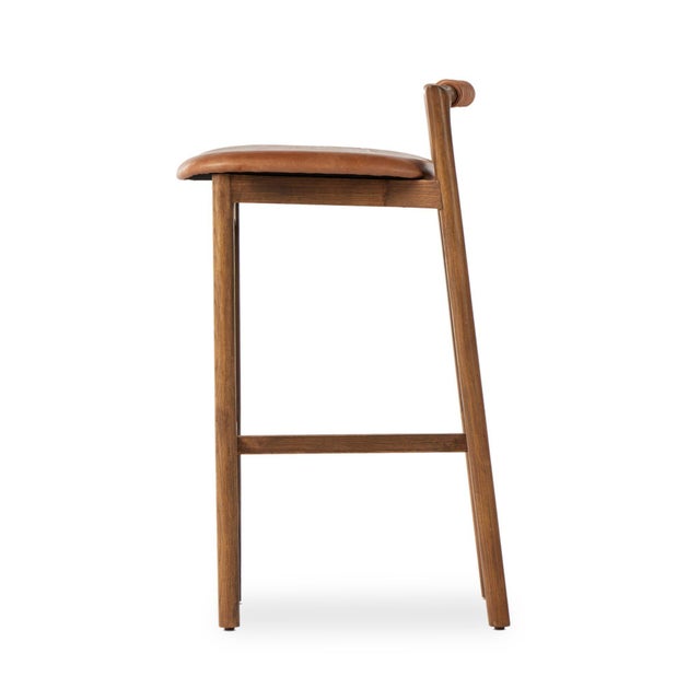 Four Hands Baden Bar Stool, Haven Tobacco Leather For Sale In Austin - Image 6 of 12