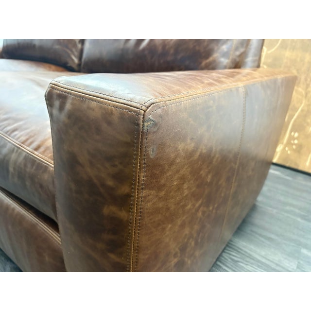 Rh Maxwell Leather 2-Cushion Sofa For Sale - Image 18 of 18