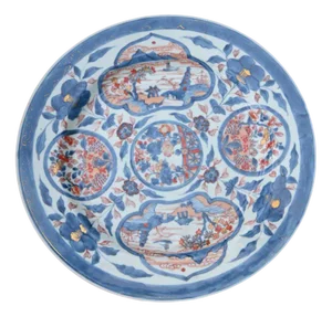 Large 18th Century Chinese Imari Porcelain Plate