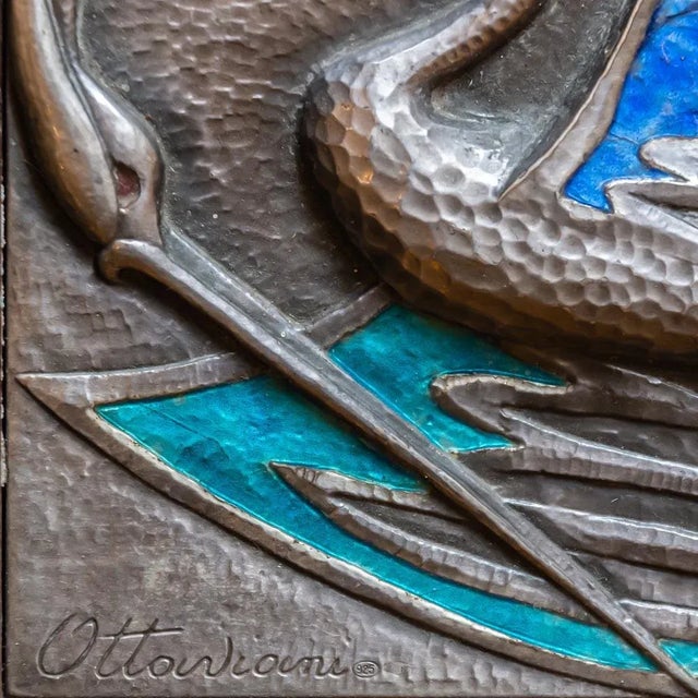 1950s Silver and Enamel Wooden Box with Bird Design from Ottaviani For Sale - Image 5 of 8