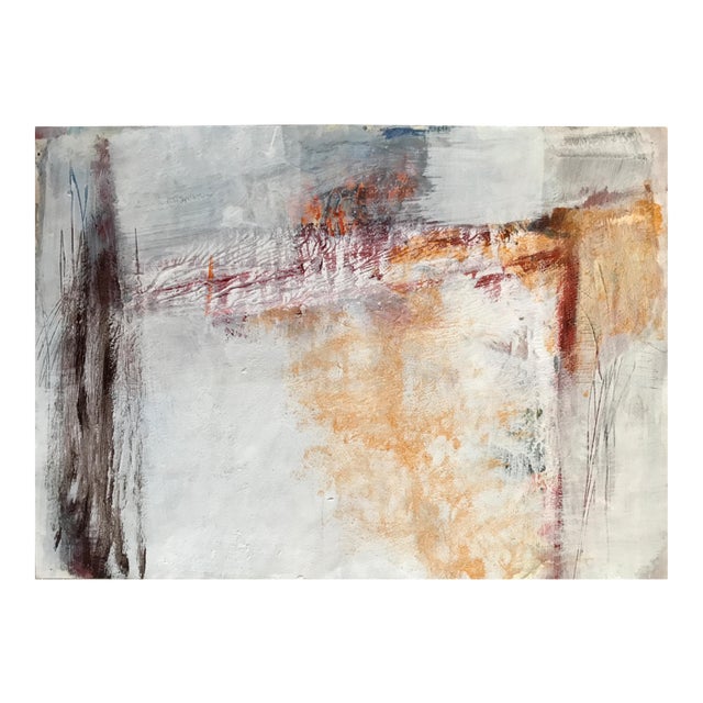 Patricia Zippin "White Orange and Red" 1980s Acrylic Abstract Painting