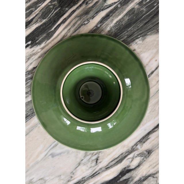 Late 20th Century Made in Portugal Vintage Bordallo Pinheiro Leaf Service Basket Weave Cake Plate For Sale - Image 5 of 11