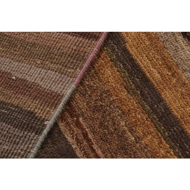 Textile Rug & Kilim’s Textural Rug in Peach Tones and Striae For Sale - Image 7 of 7