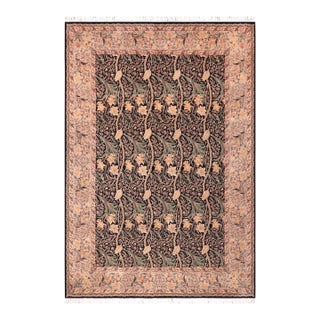 Elegant Pak-Persian Black/Taupe Wool Rug - 9'2'' X 12'4'' For Sale