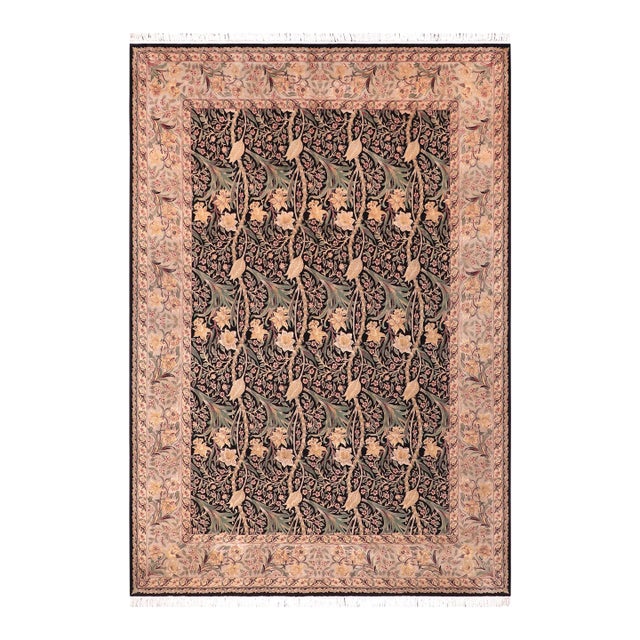 Elegant Pak-Persian Black/Taupe Wool Rug - 9'2'' X 12'4'' For Sale